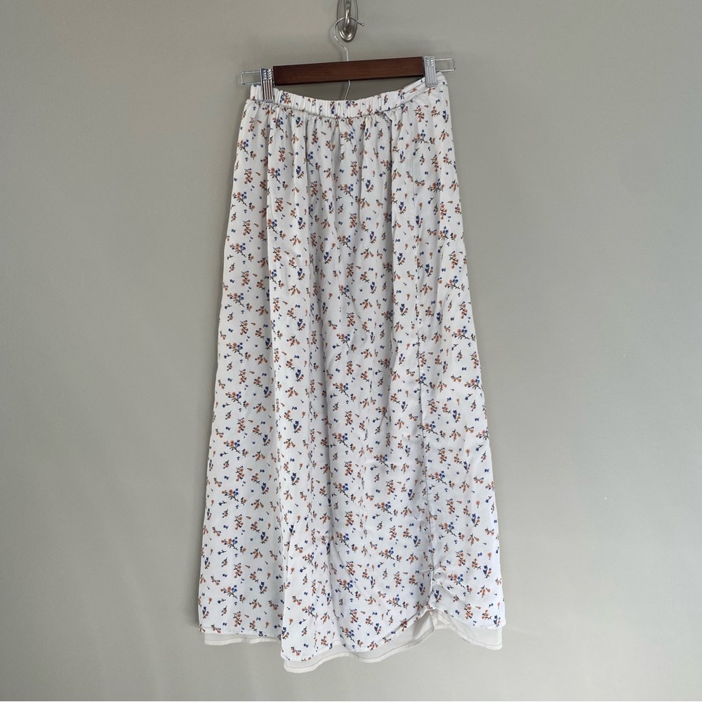 AMERICAN EAGLE Floral Button-Up Silt Midi Skirt Size Medium - Picture 4 of 8